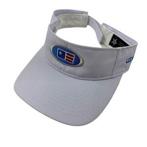 U.S. Kids Golf Longleaf Golf Academy Logo White Visor Hat Adult Size 58cm